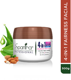 Spantra 4 in 1 Fairness Insta Facial includes Cleanser, Scrub, Massage,and Mask All in one for Instant facial Glow,500gm