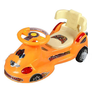                       OH BABY'' BABY MAGIC CAR WITH BLACK AND WHITE RIDE ON CAR WITH LIGHT AND MUSIC WITH BACK SUPPORT 80 KG WEIGHT CAPACITY F                                              