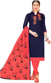 Savani Fashions Chanderi Cotton Dress Material for Women Modal Silk Dress Material For Women (free size) Blue