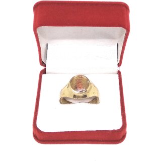 Ashtdhatu Trishakti Rudraksha Jadit Gold Plated Ring