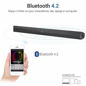 Portronics Sound Slick II, POR 936 40 W Bluetooth Soundbar Black, Stereo Channel