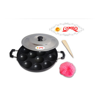 CAMEO HIGH QUALITY DIE CAST ALUMINIUM APPAMPATRA - 12 CAVITY WITH STAINLESS STEEL LID