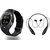 Bushwick Presents Y15 Screen Bluetooth Smartwatch and Sim Card Support With HBS- Music  Talking Bluetooth Headphone