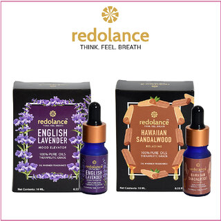 redolance Lavender  Sandalwood Essential Oil (LBH)2.5X2.5X8 cm pack of 2 for Diffuser And Body
