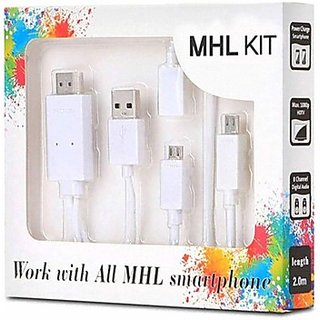 Premium Quality MHL Kit Supported in All MHL Smartphones 6.5 Feet (2M)