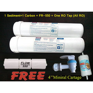 Ro Healthy Sediment / Carbon / FR-550 / RO Tap -4 Item Combo