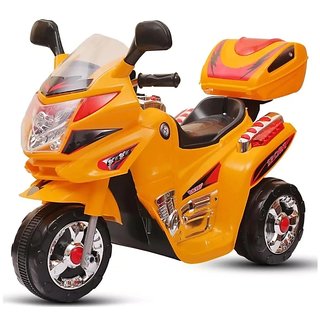                       'Oh Baby'' Baby Battery Operated Bike With Musical Sound And Back Basket 3-Wheel  Battery Operated Ride On Bike  With Mu                                              