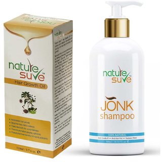 Nature Sure Combo Hair Oil (110ml) and Jonk Shampoo Hair Cleanser (300ml) for Men and Women