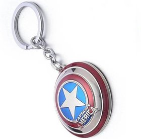 Zim Zim Marvel Captain America Shield Rotating Keychain Metal Keyring Key Chain