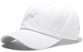 Cotton Plain White Baseball Cap Adjustable For Menwomen