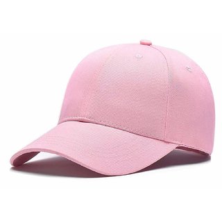 Cool Unisex Cotton Embroidery Caps Hats Sports Tennis Baseball Cap(Pink-cd-Plain