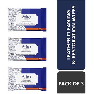 Vetro Power Leather Cleaning and Restoration Wipes - Pack of 2