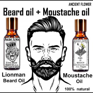 Ancient Flower - Lion Man Beard Hair Oil  Raja Ki Mooch Moustache Oil(20ml)