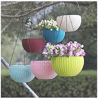 hanging enterprises planter gamla osm pots chain plastic round metal flower