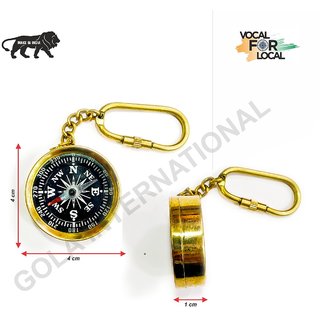Gola International Brass Magnetic Direction Compass Keychain