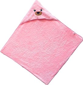GOCHIKKO Ultra-Soft Hooded Blanket Wrapper for New Born Baby for 0-24 Month Baby (Pack of 1)(Pink)