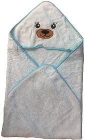 GOCHIKKO Ultra-Soft Hooded Blanket Wrapper for New Born Baby for 0-24 Month Baby (Pack of 1)(Blue)