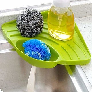 Kitchen Sink Corner Tool with Tray Storage Organizer Rack for Soap Dish Wash Basin
