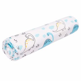 GOCHIKKO Cotton Organic Soft Muslin Swaddle Baby Blanket Wrap for New Born Pack of 1(Dino+Cloud Print)