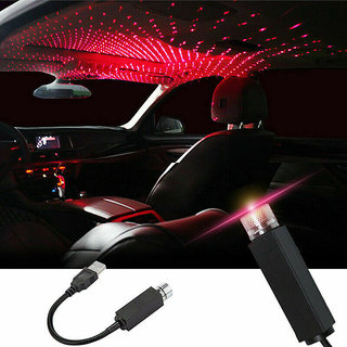 Car USB Ambient Star Projector Lights USB Universal Fit For All Cars Pack of 1