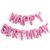 Happy Birthday Letter Foil Balloon 13 Letter Set ( Solid Pink )+ Pack of 30 Pcs Pink  Silver Metallic Balloons(15 each)