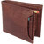 Men Brown Pure Leather Wallet 8 Card Slot 2 Note Compartment