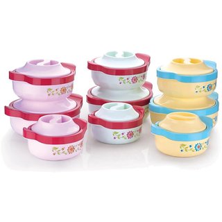 COLLISION Plastic Stainless Steel Insulated Casseroles pack of 3