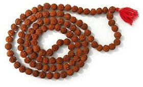 only4you Energised Certified 5 Face (Pancha Mukhi) Five Mukhi Rudraksha Mala 8 mm 108 Beads