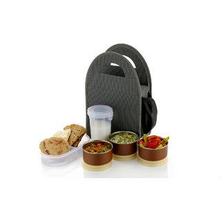 Lunch Boxes - 300 ml Lunch Boxes, Chapati Box Tumbler with Bag(Multiset)