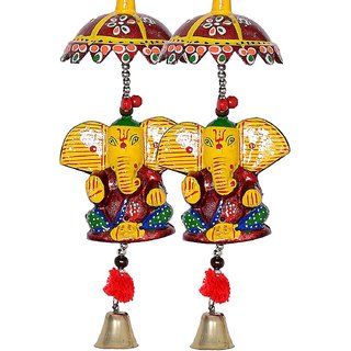 Handcrafted Decorative Ganesh Door Hanging - (Set of 2)