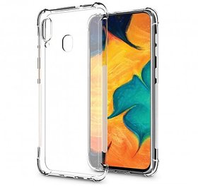 Soft  Shockproof Back Case with inbuilt Cushioned Edges Mobile Cover for Samsung Galaxy A70  Transparent