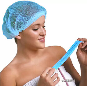 eDESIRE 100 Pcs Disposable Bouffant Surgical Head Cap Cooking Cap Ideal for Restaurants, Lab, Hospitals (Blue)
