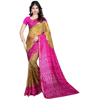 Svb Saree Multicolour Bandhani Tussar silk  bandhani saree