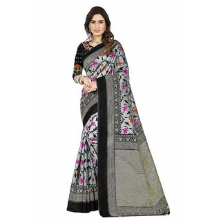 SVB SAREE Black Colour Mysore Silk Saree With Blouse Piece