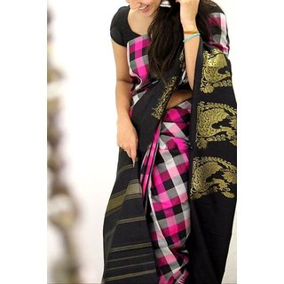                       Sharda Creation Pink Colour Bhagalpuri silk saree With Blouse Piece                                              
