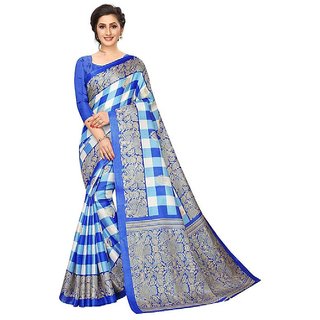 SVB Saree Blue Colour Khadi Silk Saree With Blouse Piece SVB Saree Blue Colour Khadi Silk Saree With Blouse Piece