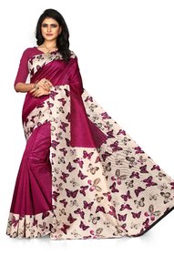 Sharda Creation Purple Mysore Silk Printed With Blouse Saree