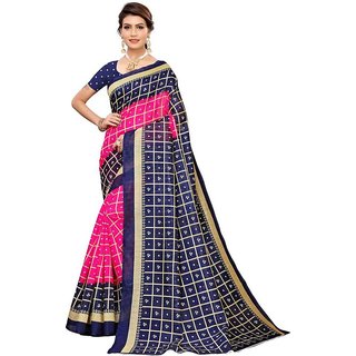 Sharda Creation Blue Mysore Silk Printed With Blouse Saree