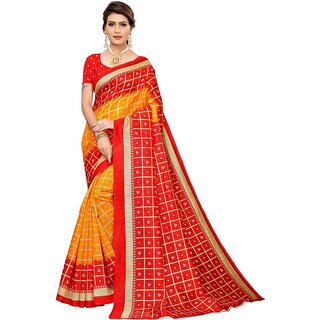 Sharda Creation Red Mysore Silk Printed With Blouse Saree