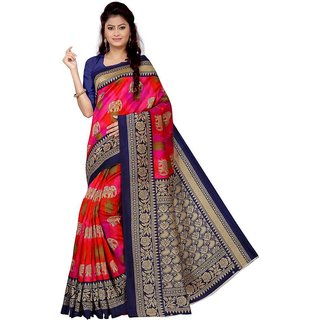 Sharda Creation Blue Mysore Silk Printed With Blouse Saree Sharda Creation Blue Mysore Silk Printed With Blouse Saree