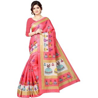 Sharda Creation Red Mysore Silk Printed With Blouse Saree Sharda Creation Red Mysore Silk Printed With Blouse Saree