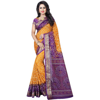                       Svb Multicolour Art Silk Printed Bandhani  Saree                                              