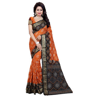                       Svb Multicolour Art Silk Printed Bandhani  Saree                                              