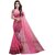 Sharda Creation Pink Striped Print Polycotton  Without Blouse Saree