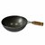 The Indus Valley Iron Chinese Wok with Wooden Handle (Induction Friendly) - 25 cm / 2.5L / Black