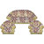 Manvi Creation Cotton Floral 5 Seater sofa cover with Arm Multi Color Set of 16pcs