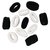 Unique Collection Soft Bun Fabric Elastic Ponytails Cotton wool Everyday Wear Hair Ties Rubber Bands Black, White (12pc)