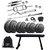 Sporto Fitness Rubber 60 Kg Home Gym Set With One 3 Ft Curl+ One 5 Ft Plain Rod And One Pair Dumbbell Rods Comes With Flate Bench