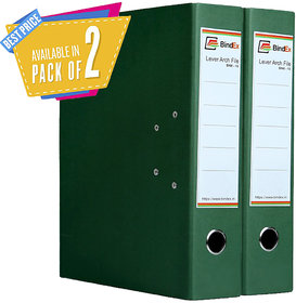 BindEx Premium Quality Office Lever Arch Box File (Green) Pack of 2