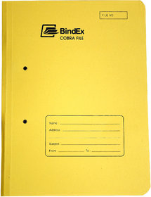 BindEx Premium Quality Office Spring File (Yellow) Pack of 10